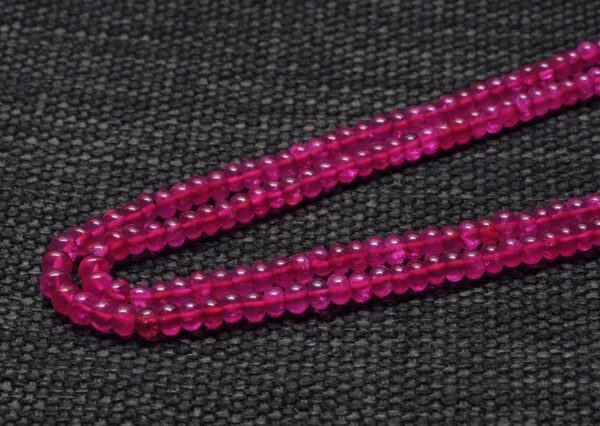 2 Rows Fine Quality Ruby Gemstone Bead Necklace For Women NP-1494