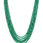 5 Rows Of Beautiful Emerald Gemstone Faceted Bead Necklace For Women NP-1496
