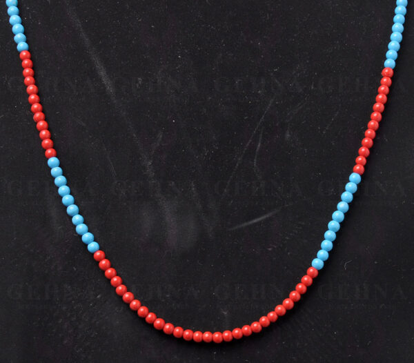 24" Inches of Red Jasper & Turquoise Gemstone Bead Necklace NS-1496