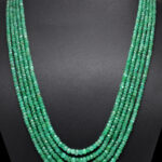 5 Rows Of Beautiful Emerald Gemstone Faceted Bead Necklace For Women NP-1496
