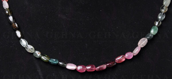 Multi Tourmaline Gemstone Oval Shaped Bead Necklace NS-1498