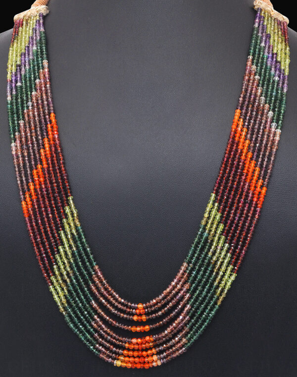 9 Rows of Multi Rainbow Gemstone Faceted Bead Necklace NS-1501