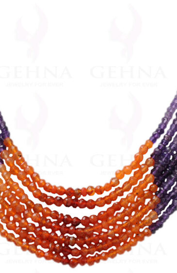 7 Rows of Multi Rainbow Gemstone Faceted Bead Necklace NS-1504