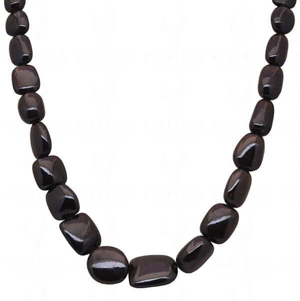 Petrol Tourmaline Gemstone Tumbled Shaped Bead Necklace NS-1505