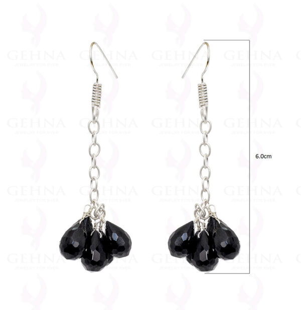 Black Spinel Gemstone Earrings Made In.925 Solid Silver ES-1505