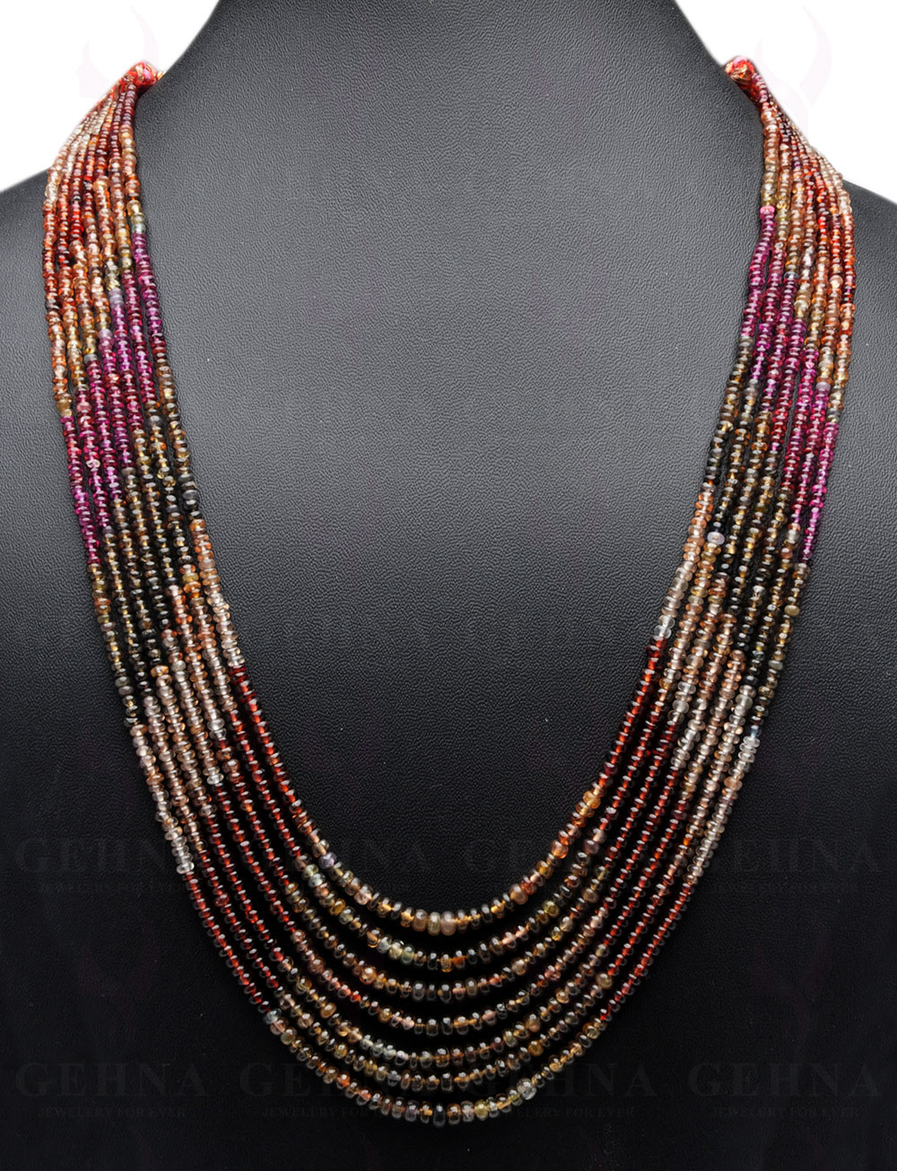 7 Rows of Multi Color Spinel Gemstone Bead Necklace NS-1506