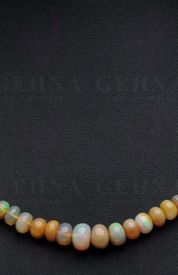 16″ Inches of Multicolor Fire Opal Gemstone Bead Necklace NS-1508