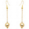 24K Yellow Gold Coated .925 Sterling Silver Ball Hanging Earrings ES-1510