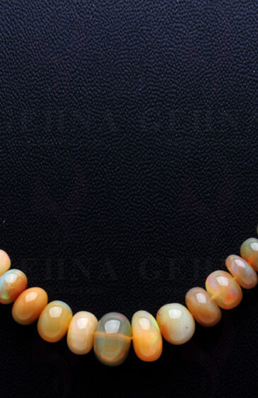 22″ Inches Fire Opal Gemstone Bead Necklace NS-1512