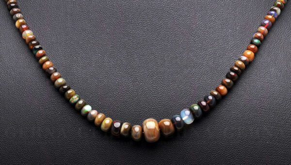 19" Inches of Multicolor Fire Opal Gemstone Beaded Necklace NS-1514