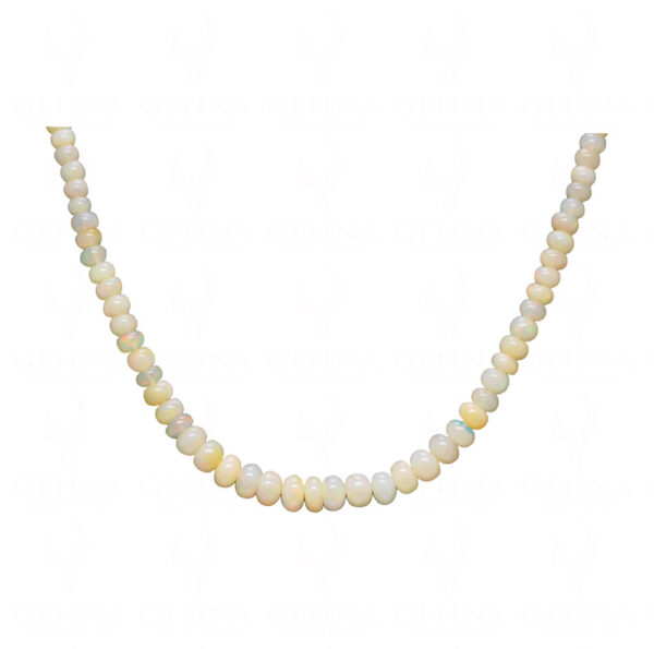 White Fire Opal Gemstone Bead Necklace NS-1516