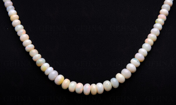 White Fire Opal Gemstone Bead Necklace NS-1516