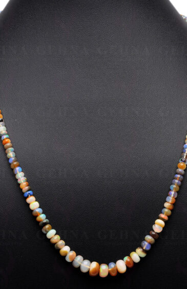 22″ Inches of Fire Opal Gemstone Bead Necklace NS-1519