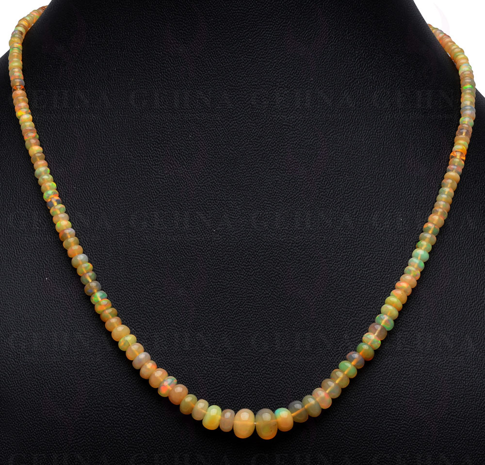 18" Inches Fire Opal Gemstone Bead Necklace NS-1521