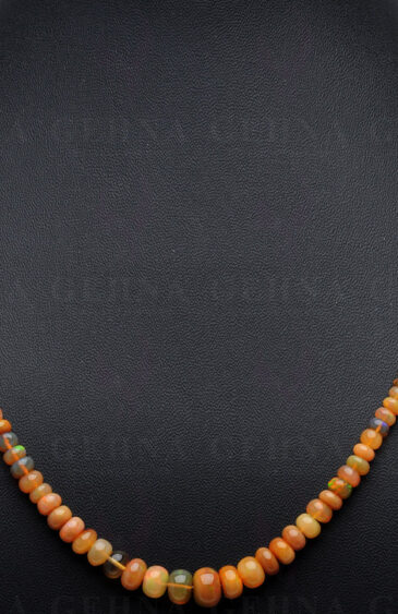 20″ Inches of Fire Opal Gemstone Bead Necklace NS-1523