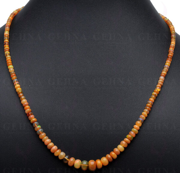 20" Inches of Fire Opal Gemstone Bead Necklace NS-1523