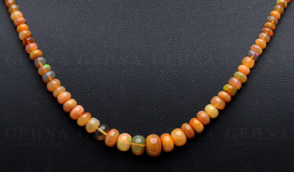 20" Inches of Fire Opal Gemstone Bead Necklace NS-1523