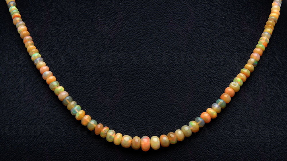 18″ Inches Fire Opal Gemstone Beaded Necklace NS-1525