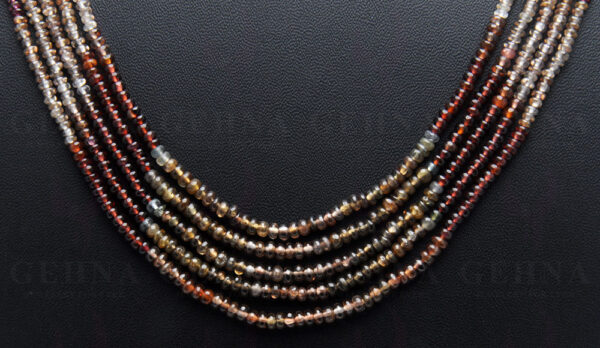 5 Rows of Multi Color Spinel Gemstone Bead Necklace NS-1531