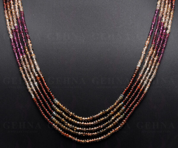 5 Rows of Multi Color Spinel Gemstone Bead Necklace NS-1531