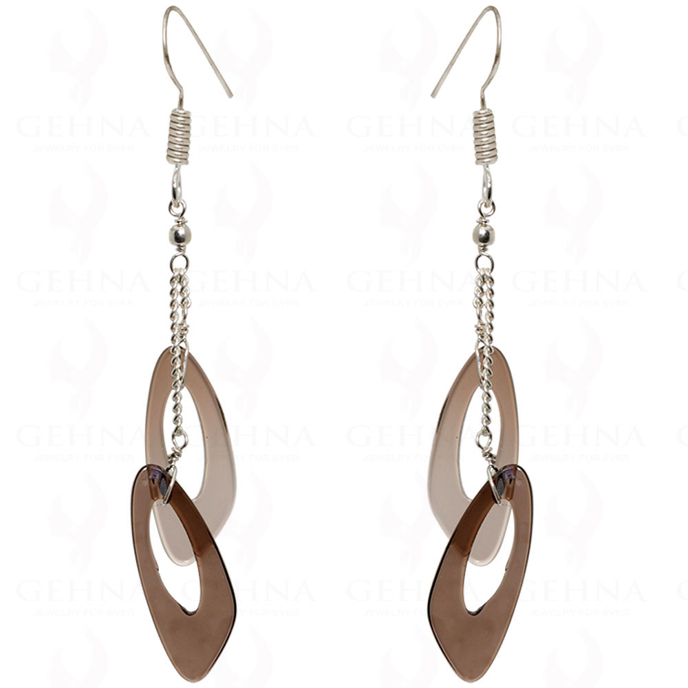 Smoky Quartz Natural Gemstone Earrings In .925 Sterling Silver ES-1533