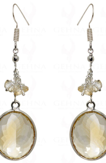Natural Citrine Round Shape Gemstone Earrings In .925 Sterling Silver ES-1534