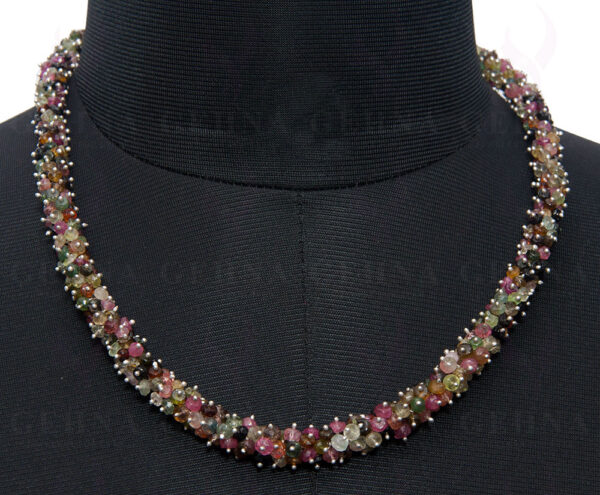 20" Inches Multi Tourmaline Gemstone Faceted Bead Necklace Set NS-1534