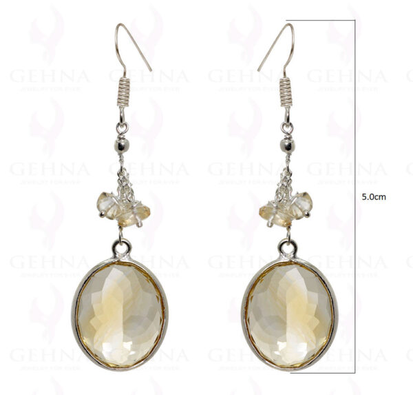 Natural Citrine Round Shape Gemstone Earrings In .925 Sterling Silver ES-1534