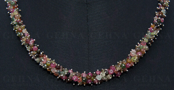 20" Inches Multi Tourmaline Gemstone Faceted Bead Necklace Set NS-1534