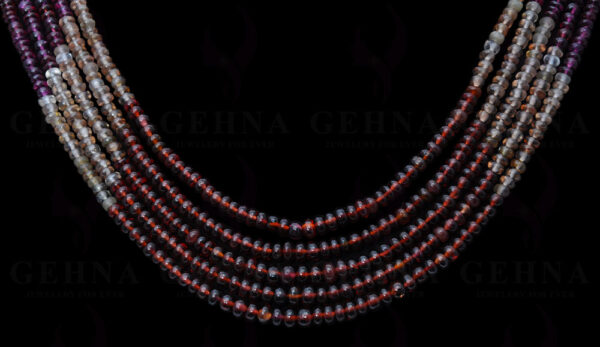 5 Rows of Multi Color Spinel Gemstone Bead Necklace NS-1536