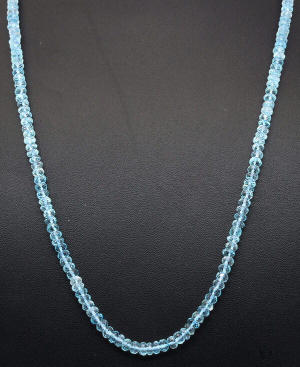 Blue Topaz Gemstone Faceted Bead Necklace NS-1537