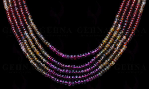 5 Rows of Multi Color Spinel Gemstone Bead Necklace NS-1540