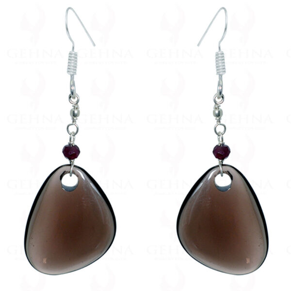 Natural Smoky Quartz Gemstone Earrings In .925 Sterling Silver ES-1542