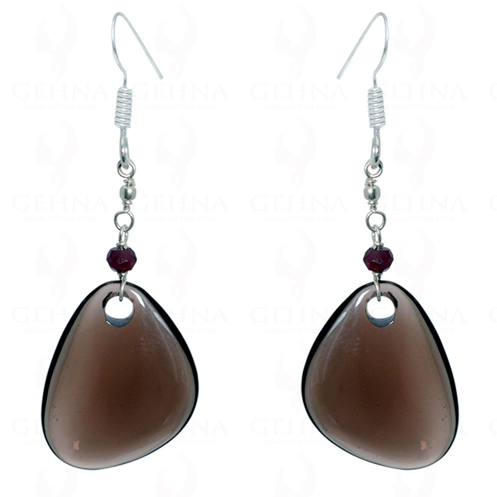 Natural Smoky Quartz Gemstone Earrings In .925 Sterling Silver ES-1542