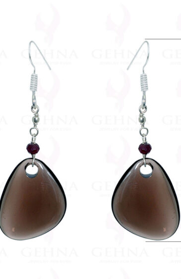 Natural Smoky Quartz Gemstone Earrings In .925 Sterling Silver ES-1542