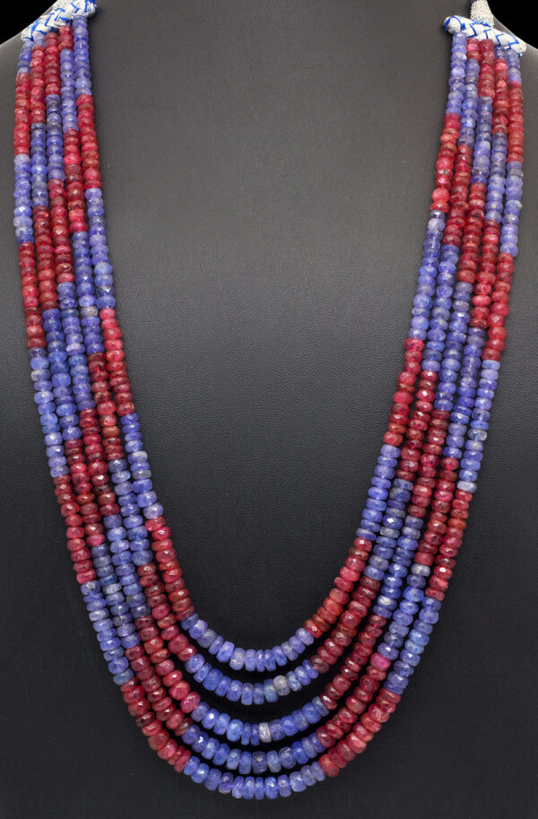 Tanzanite & Pink Tourmaline Gemstone Bead Necklace NS-1543