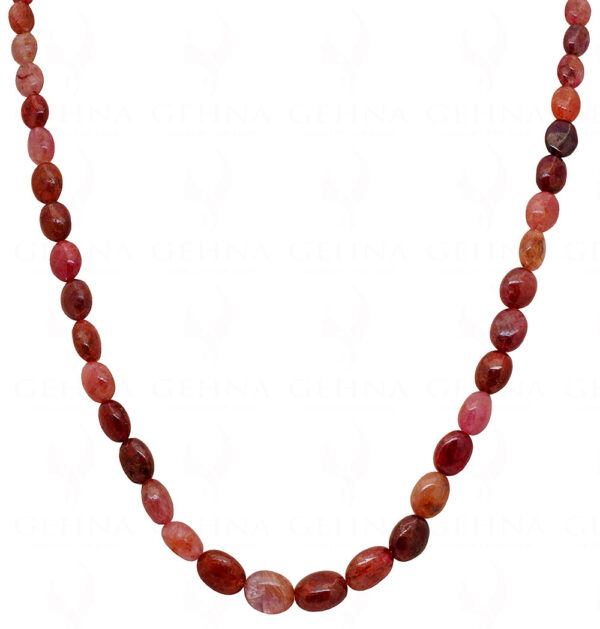 Vintage Pink Spinel Gemstone Oval Shape Bead Necklace NS-1545