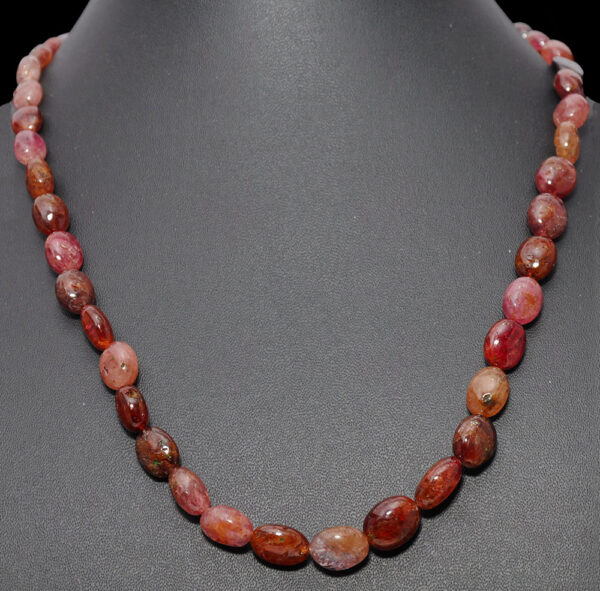 Vintage Pink Spinel Gemstone Oval Shape Bead Necklace NS-1545