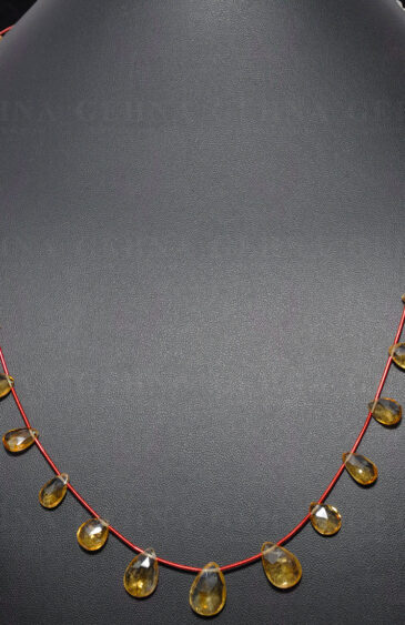 Almond Shape Citrine Gemstone Necklace NS-1547