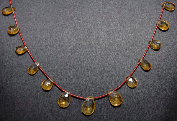Almond Shape Citrine Gemstone Necklace NS-1547