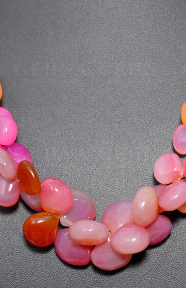 Pink Chalcedony Gemstone Almond Shaped String NS-1550