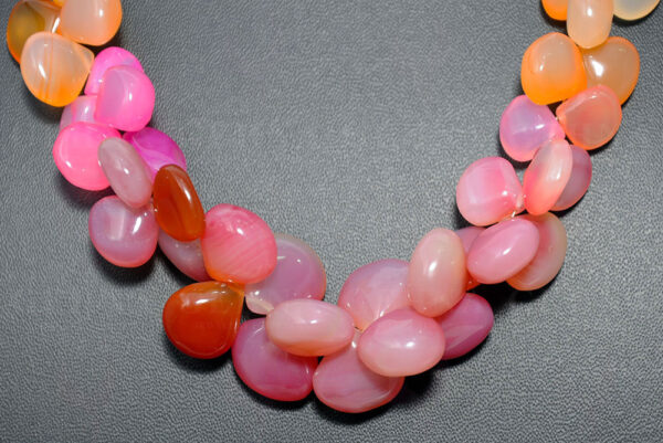 Pink Chalcedony Gemstone Almond Shaped String NS-1550