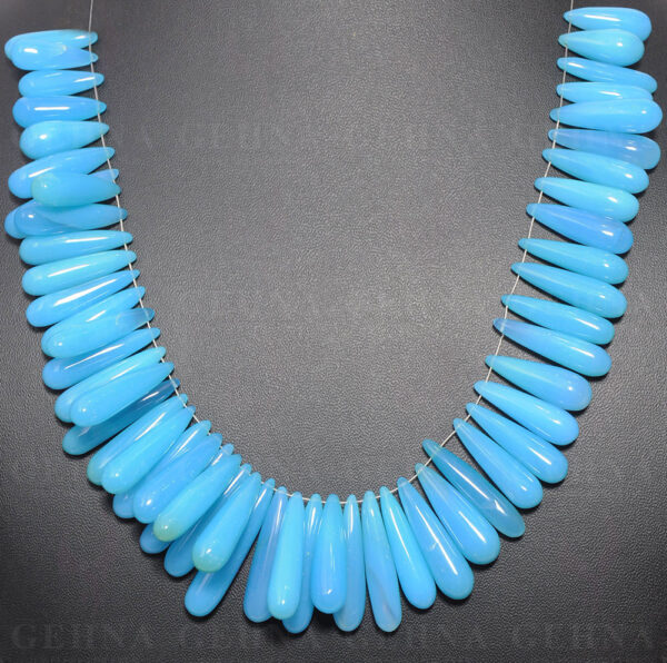 Blue Chalcedony Gemstone Drop Shaped String NS-1552