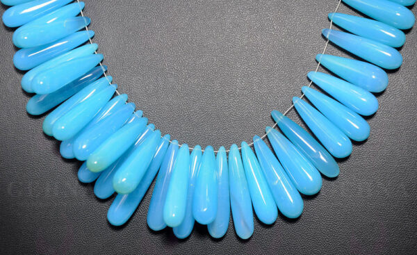 Blue Chalcedony Gemstone Drop Shaped String NS-1552