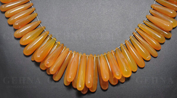 Yellow Chalcedony Gemstone Drop Shaped String NS-1555