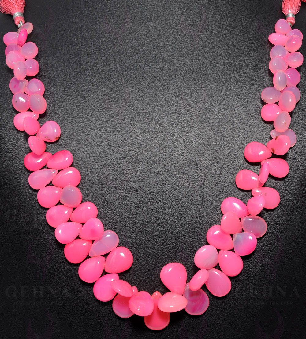 Pink Chalcedony Gemstone Almond Shaped String NS-1556