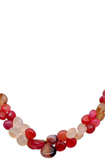 Multi-color Chalcedony Gemstone Almond Shaped Necklace NS-1557