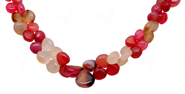 Multi-color Chalcedony Gemstone Almond Shaped Necklace NS-1557