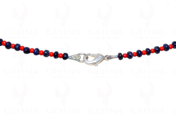 Blue Sapphire & Red Jasper Gemstone Bead Necklace NS-1574