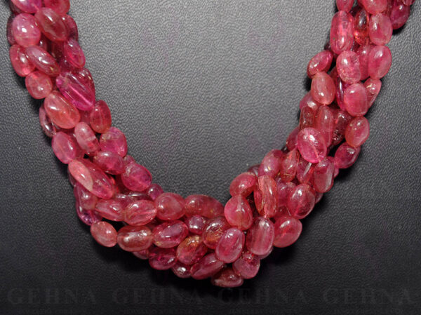 6 Rows of Pink Tourmaline gemstone Twisted necklace NS-1576